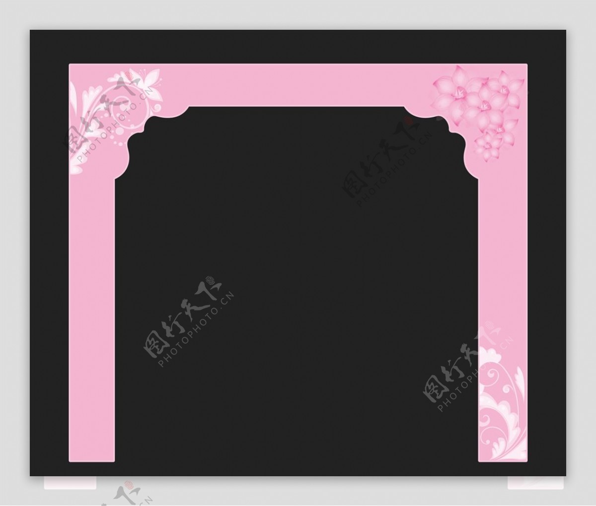 粉色花门框拱门