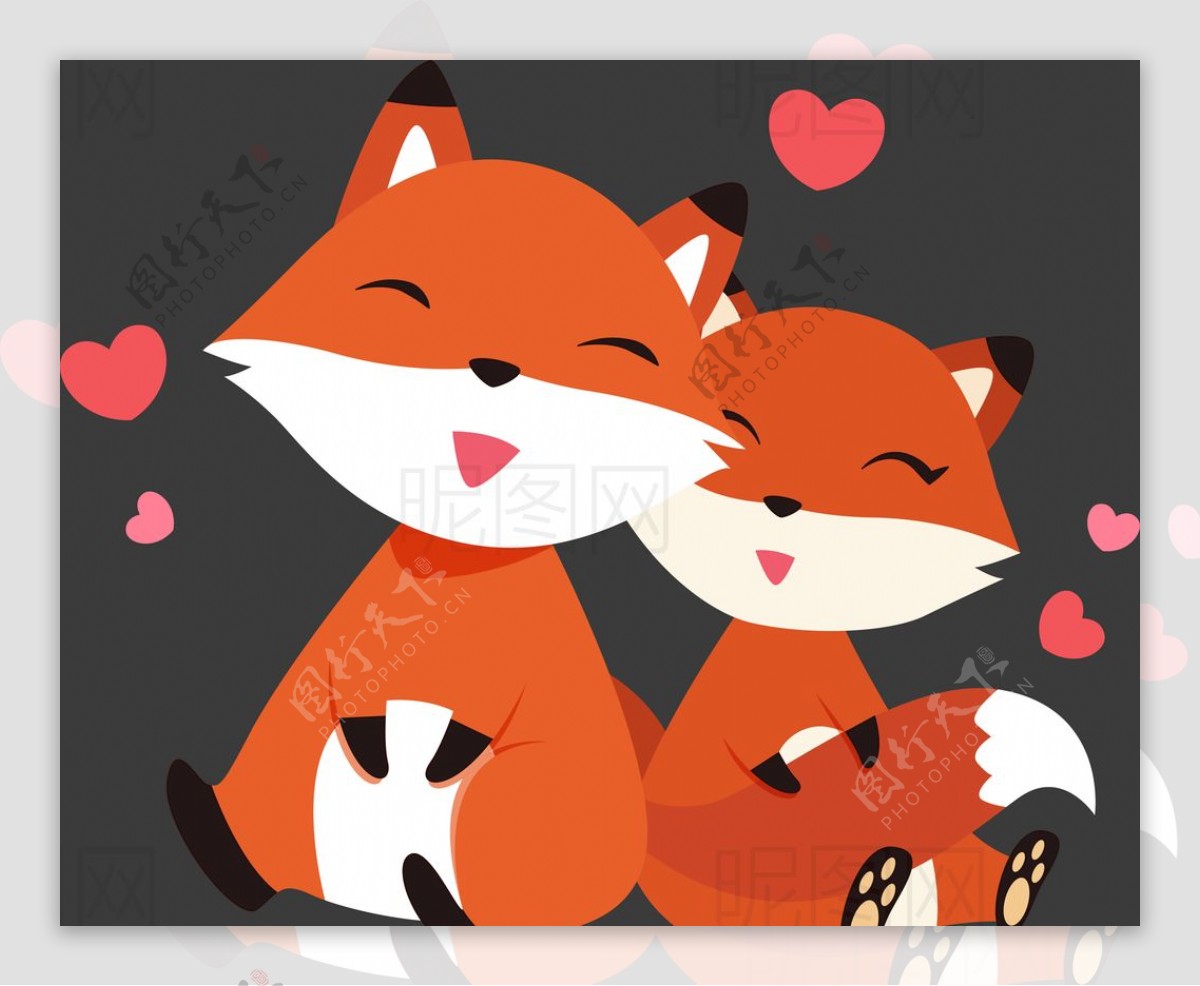 情侣狐狸图片