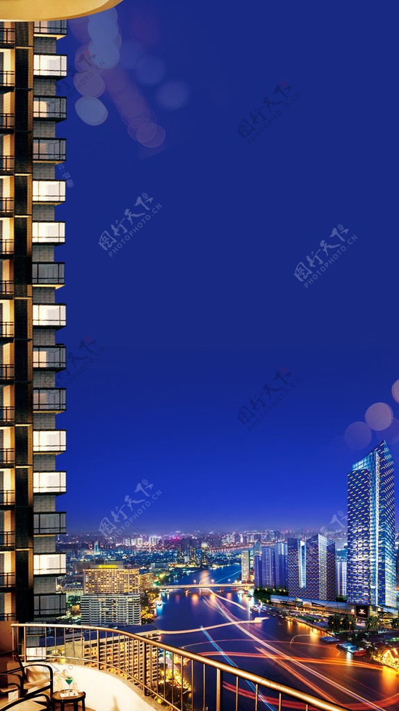 滨江阳台高端都市繁华图片