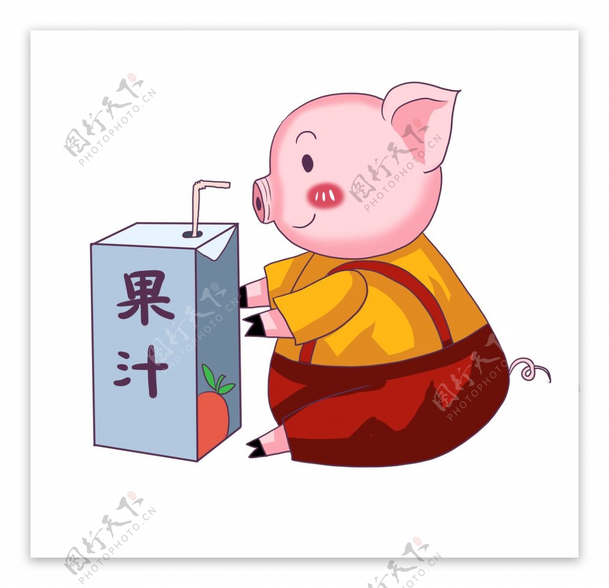手绘猪猪插画图片