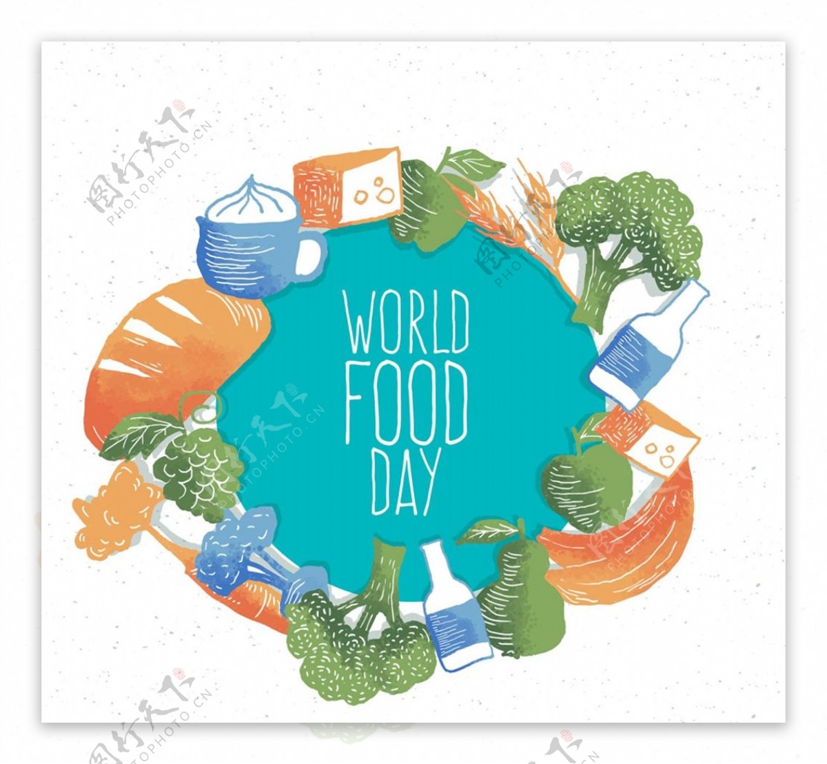 彩绘世界粮食日图片