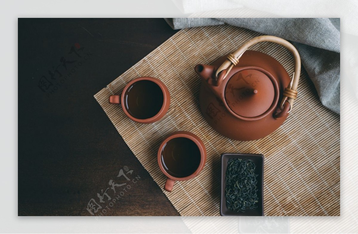 茶壶茶具茶艺背景海报素材图片