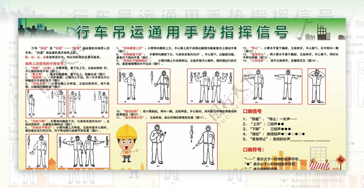 行车吊运通用手势指挥信号图片