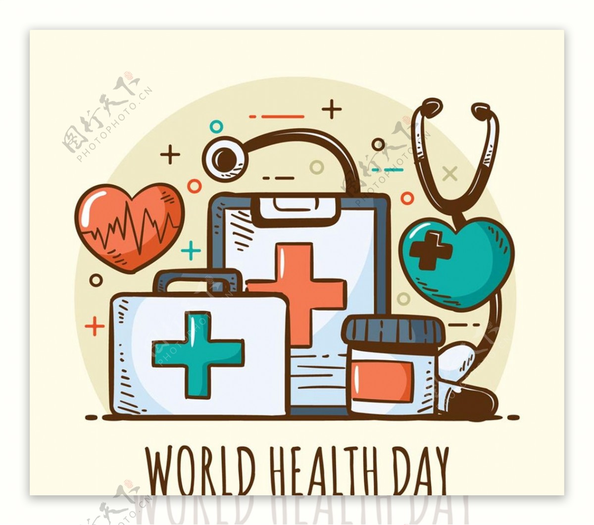 世界卫生日医疗元素图片