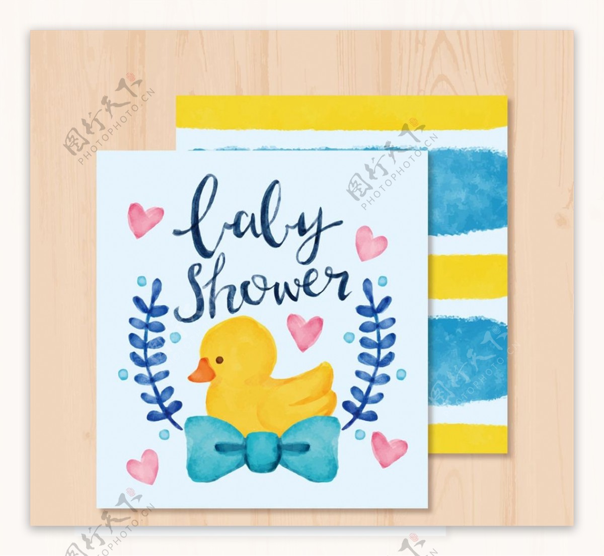 鸭子迎婴派对卡片图片