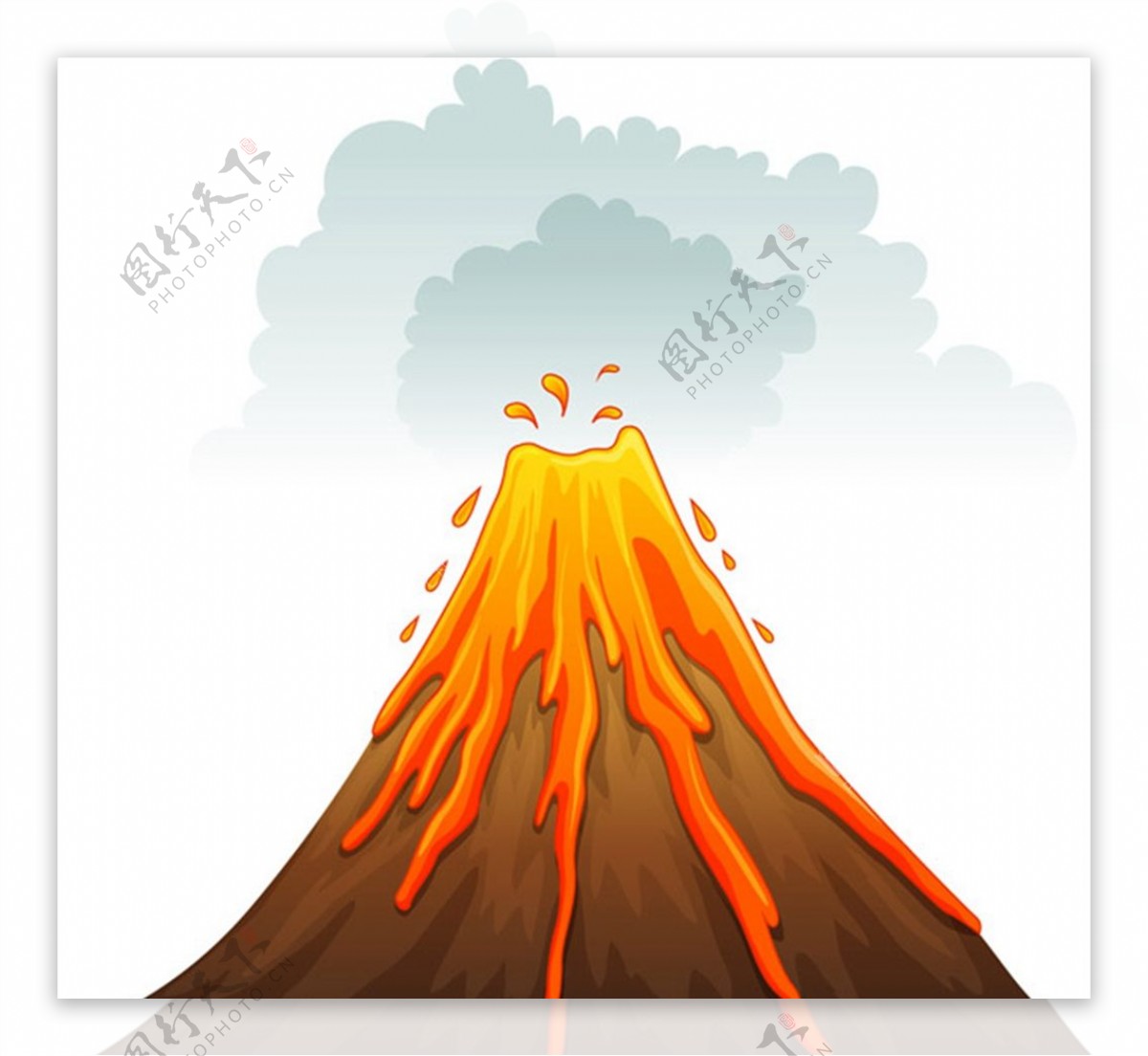 火山爆发矢量图片