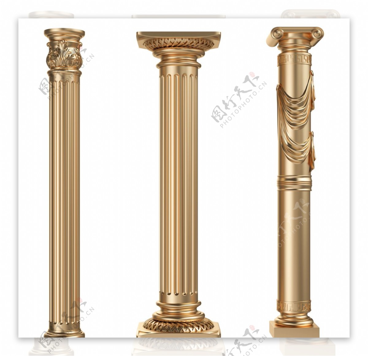 欧式西方金色罗马柱子图片