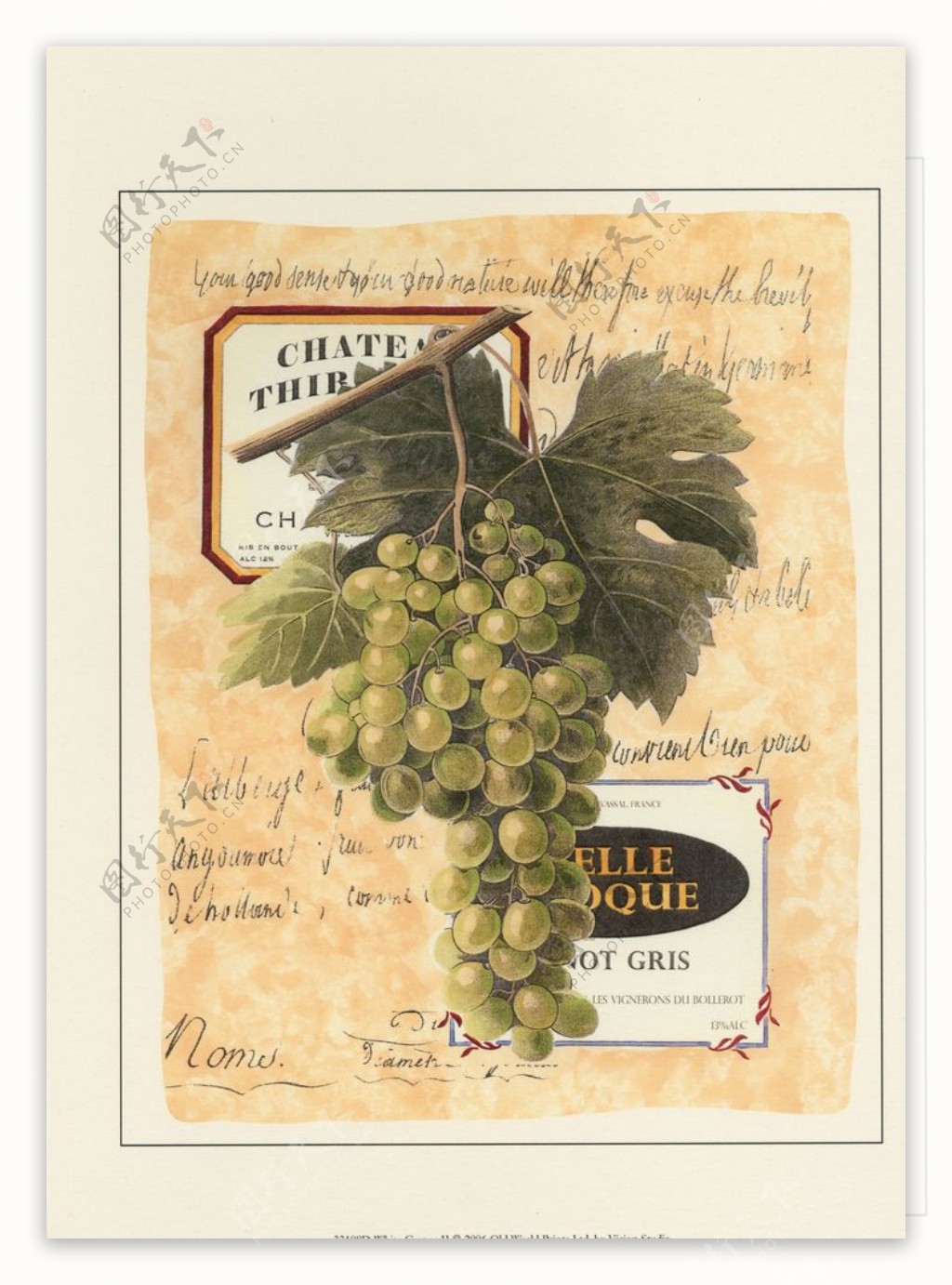 美式葡萄水果装饰画图片