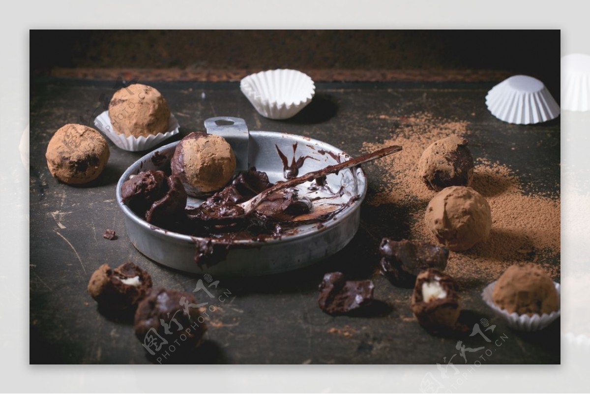 巧克力球零食美食背景海报素材图片