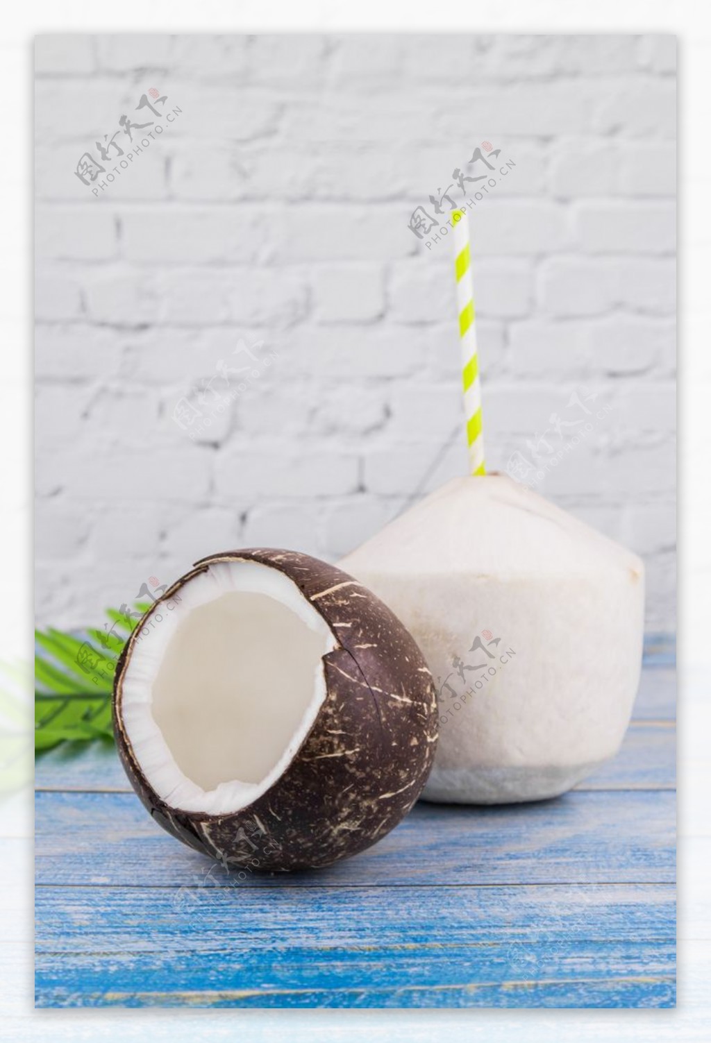 椰子水果果实饮品背景海报素材图片