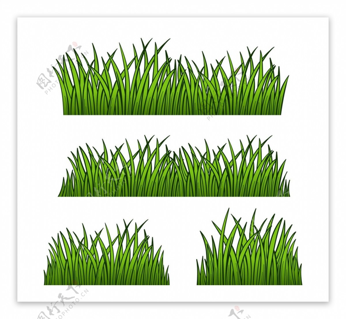 手绘绿色草地矢量图片