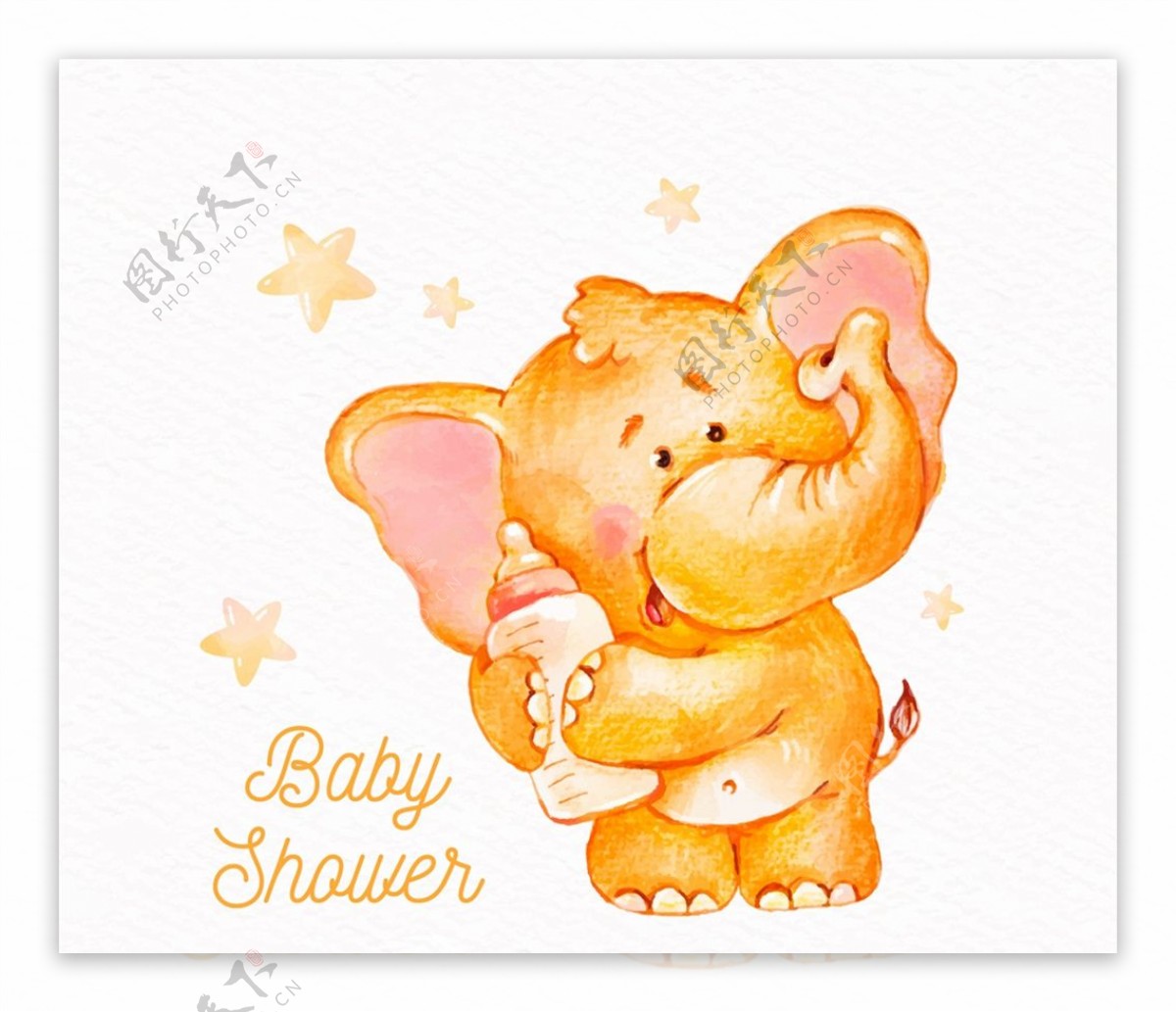 大象迎婴海报图片