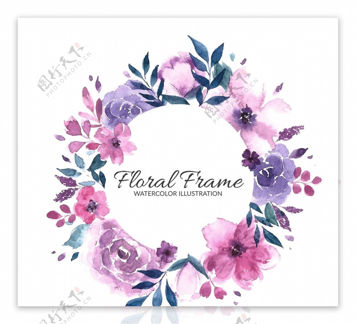 紫色花卉花环图片