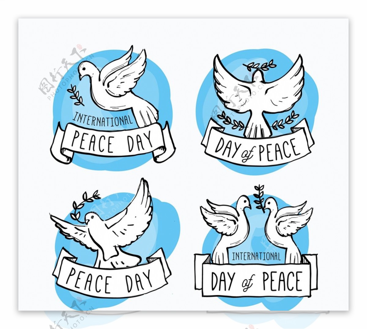 国际和平日白鸽标签图片