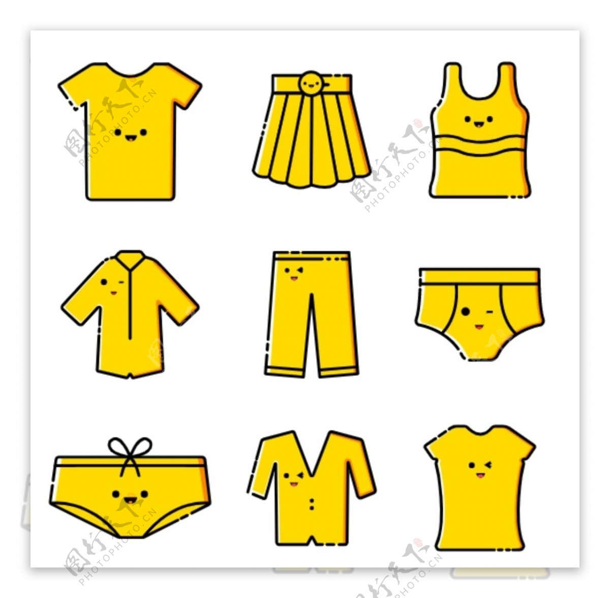 黄色系列服装图标图片