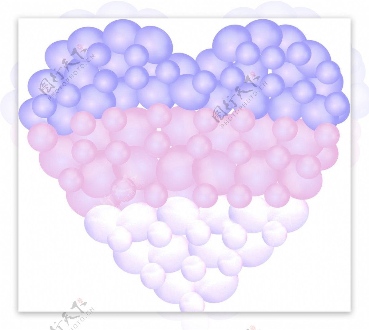 婚礼粉紫色爱心气球效果ai文件图片