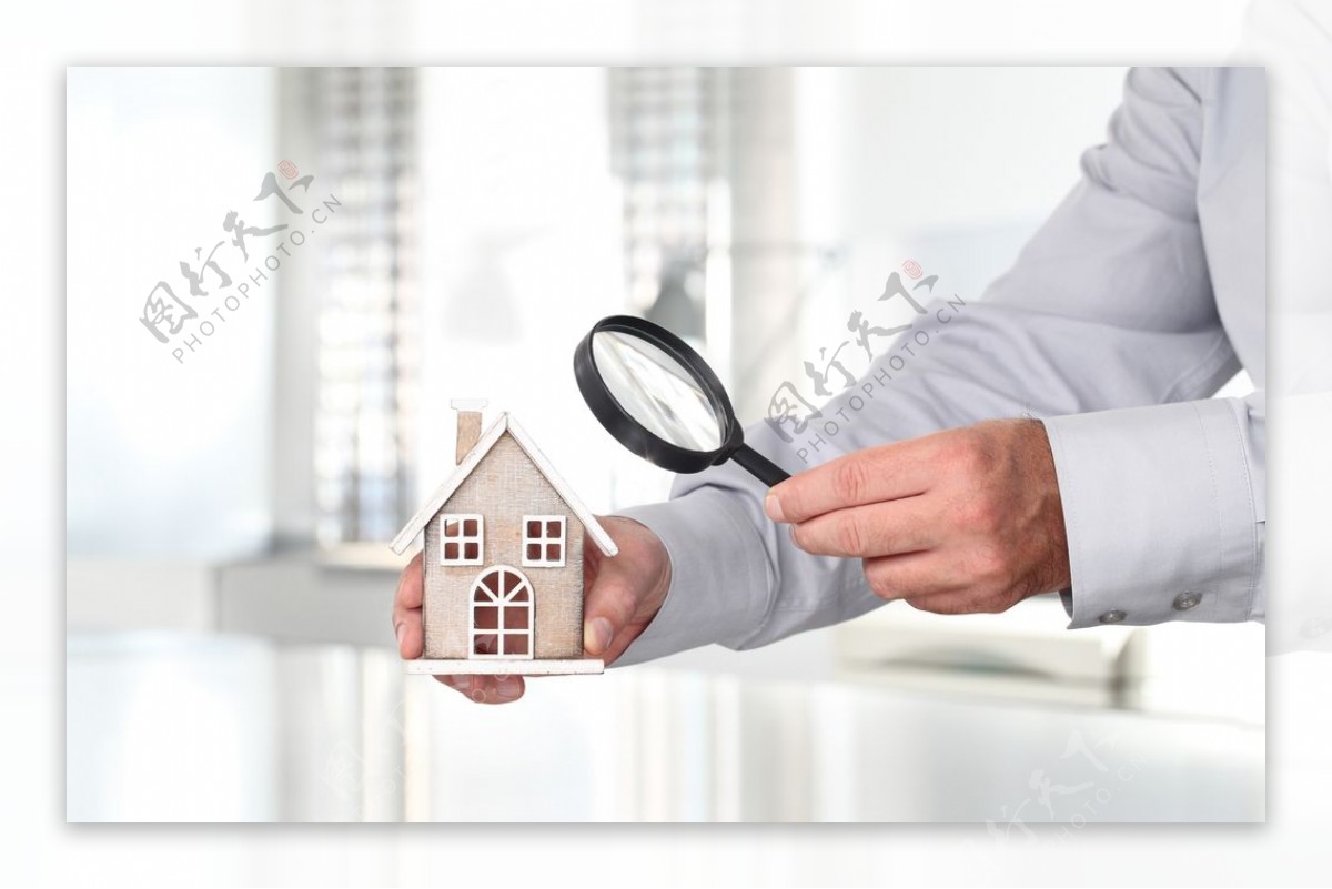房屋模型保险背景海报素材图片
