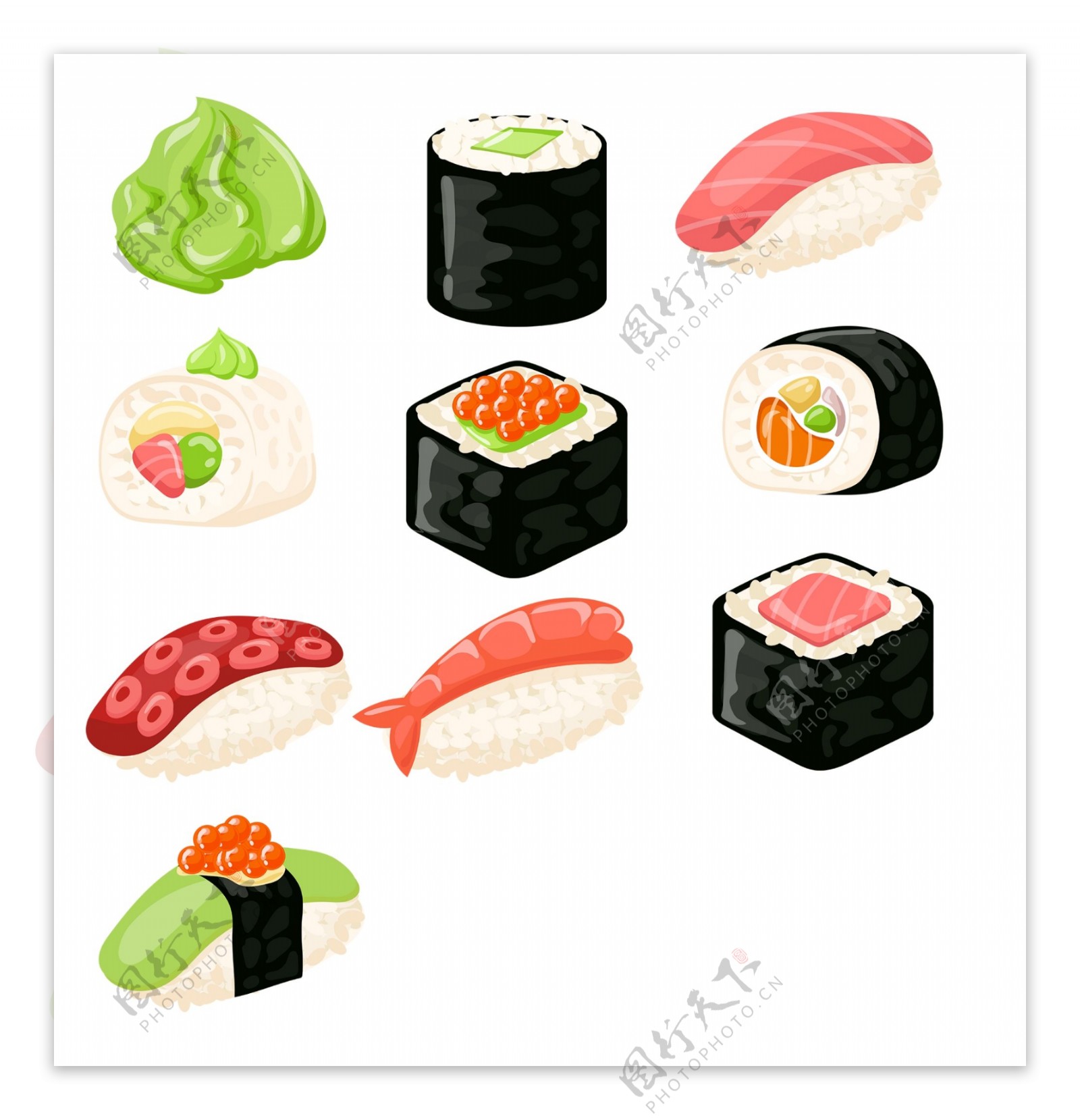 日系风日本料理寿司PNG图片