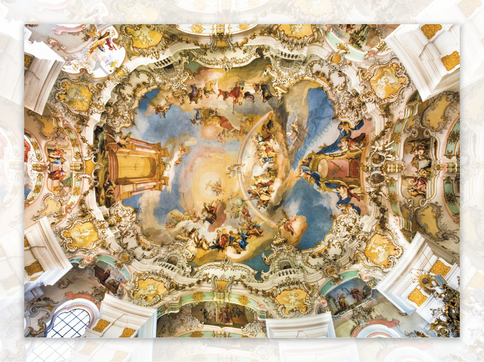 欧洲古典天花油画吊顶装饰图图片