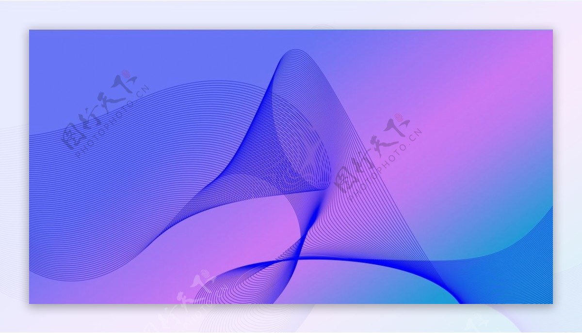 抽象波浪线紫色背景图片