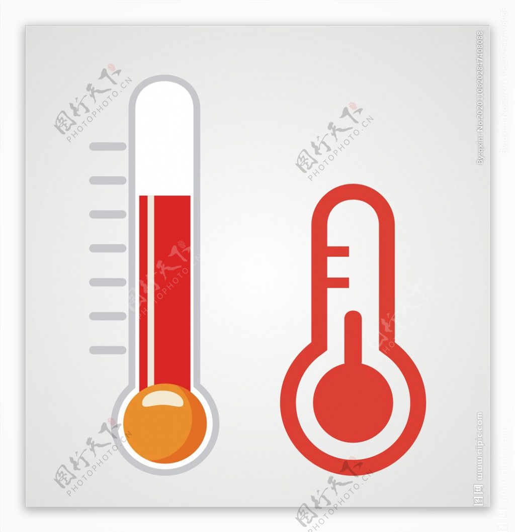 矢量温度计体温计图片
