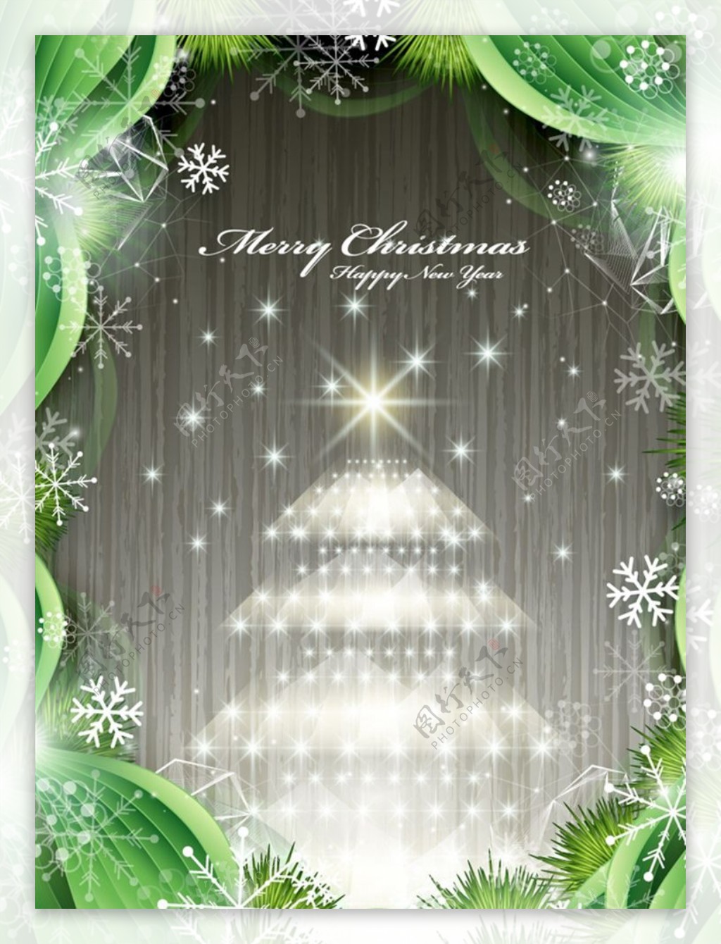 银色圣诞树图片