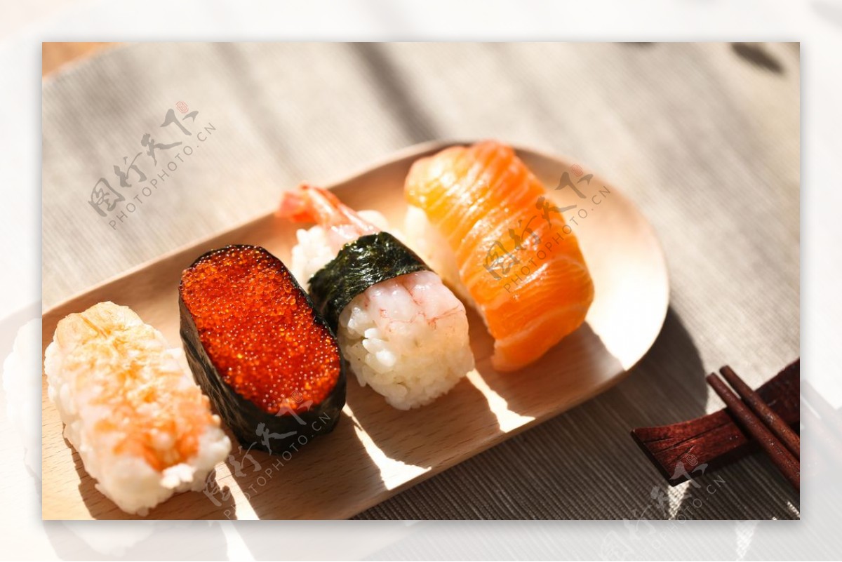日式寿司美食食材背景海报素材图片