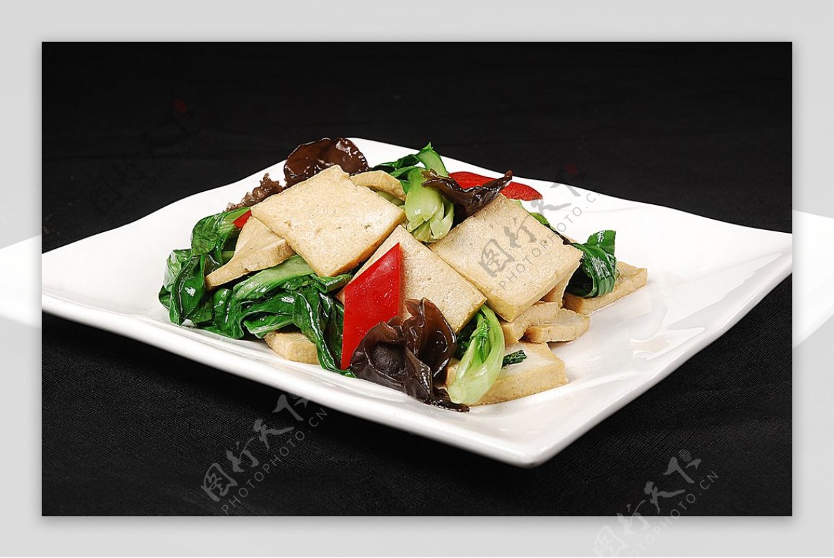 豫菜小青菜煎豆腐图片