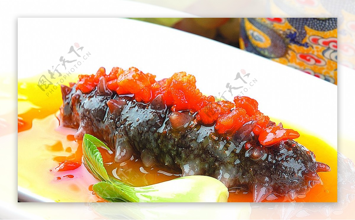 豫菜蟹黄海参图片