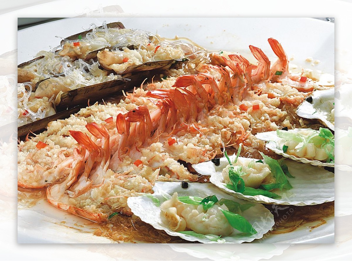 浙菜虾蚌蒸鲜图片