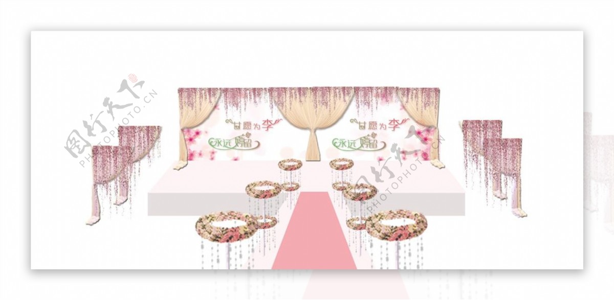 婚礼现场场景布置设计图片