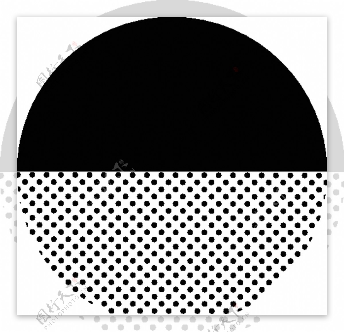 黑白几何半调圆点网格图片