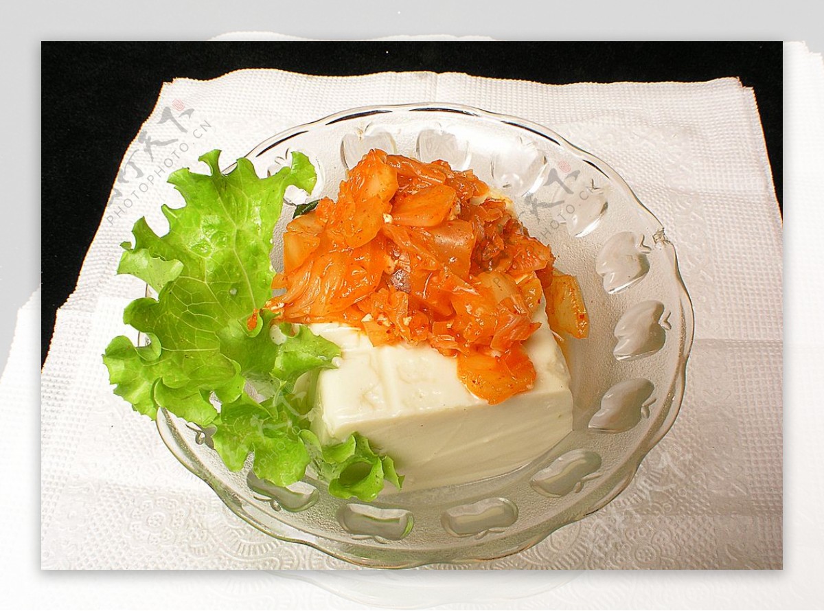 辣白菜拌冷豆腐图片