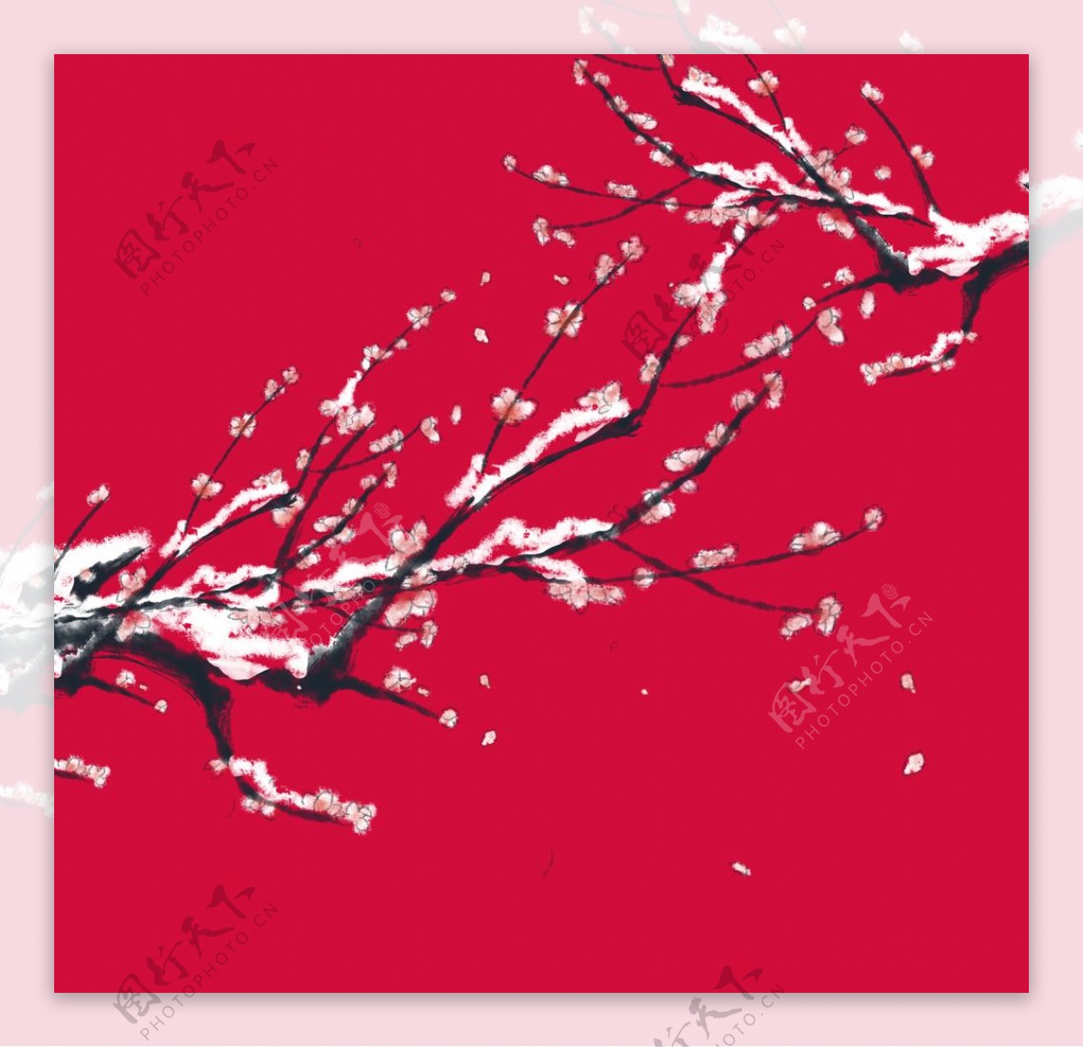 梅花树装饰元素图片