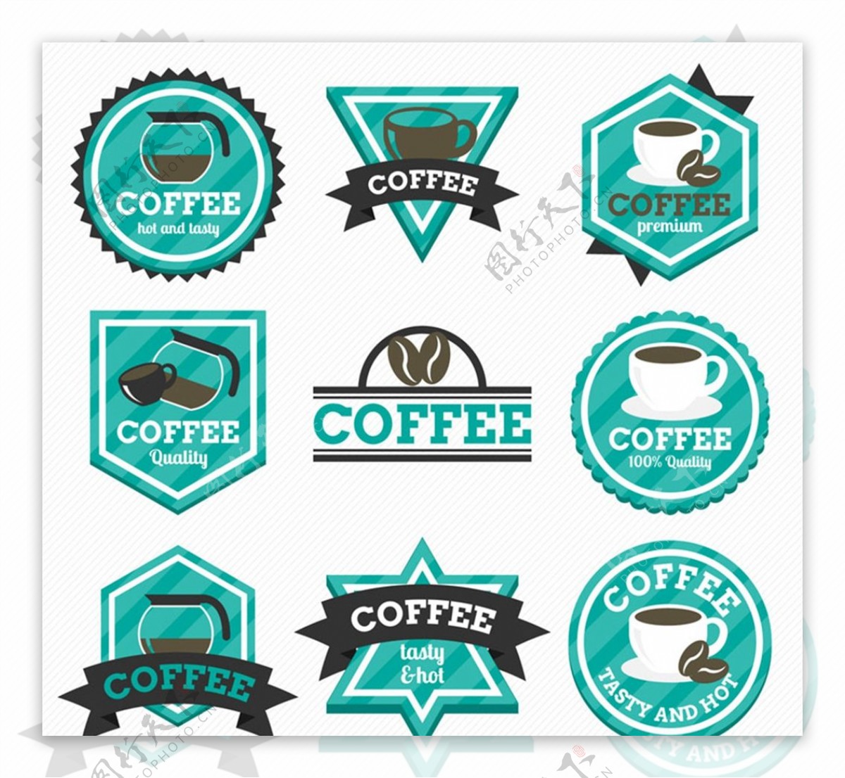 咖啡标签矢量图片