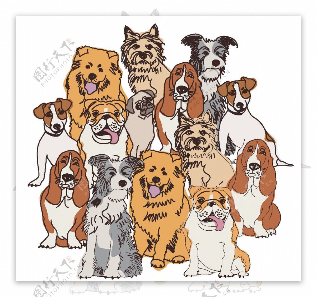 卡通手绘狗可爱小狗狗卡通图片