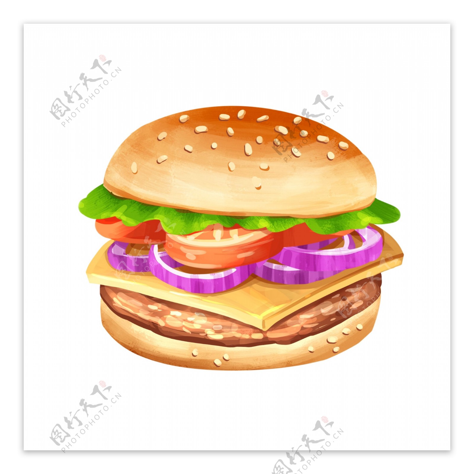 汉堡元素图片