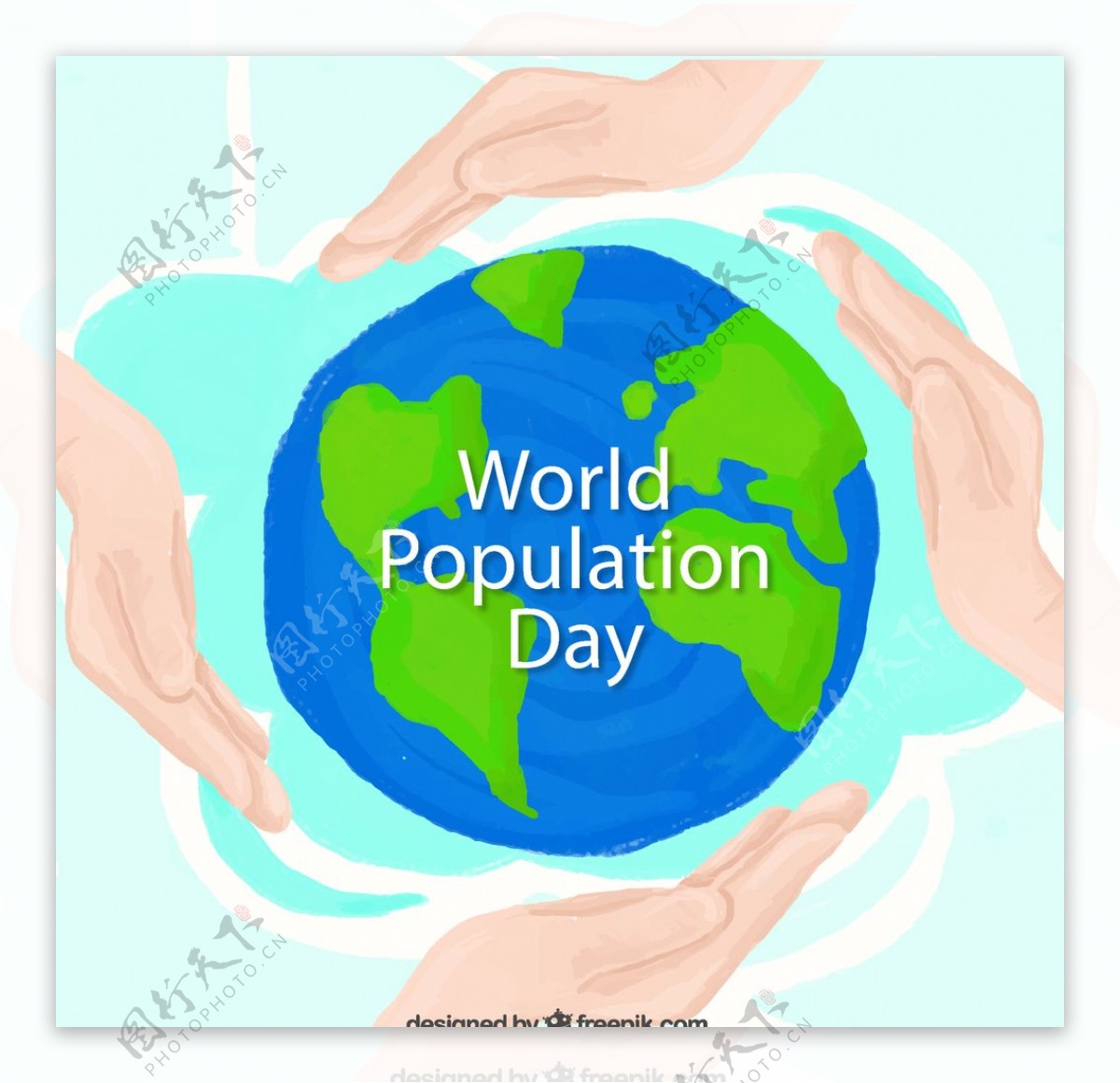 世界人口日贺卡图片