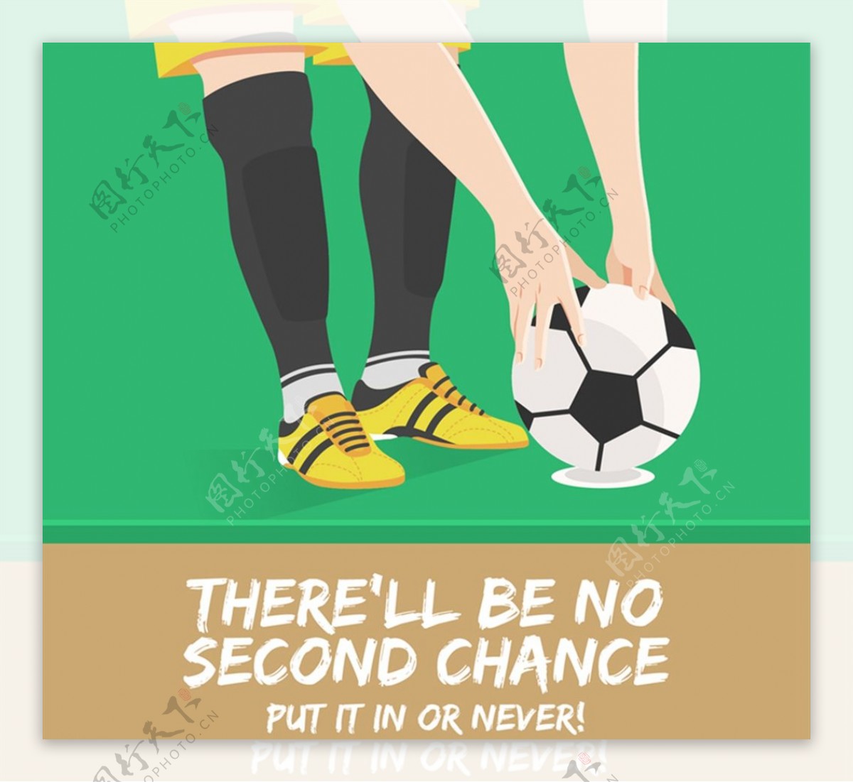 脚和足球插画图片