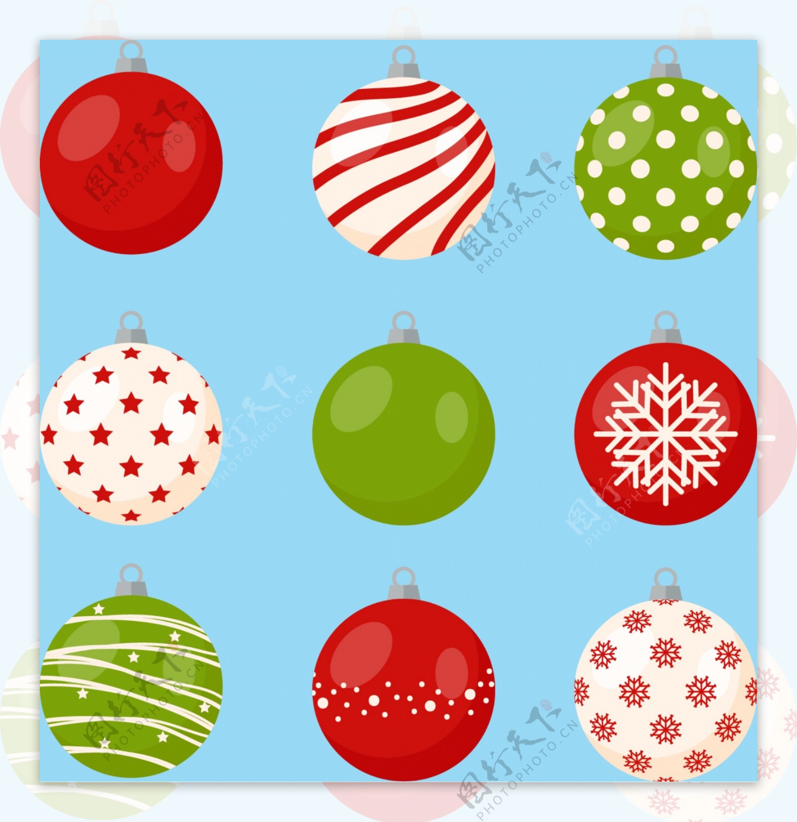 圣诞彩球装饰图案图片