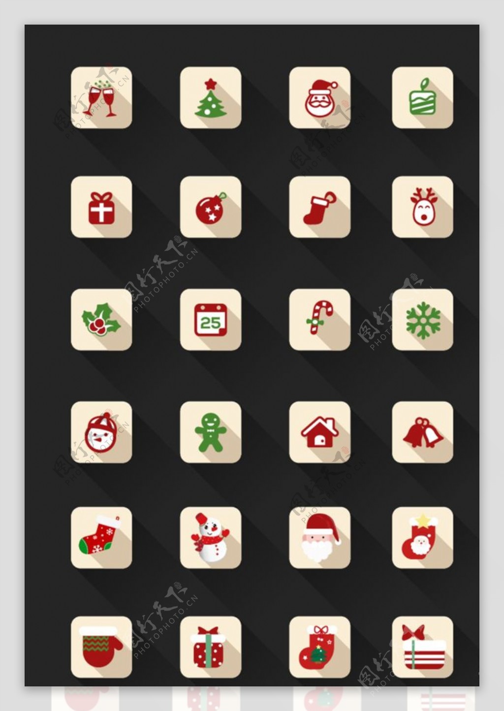 圣诞节渐变矢量图标icon图片
