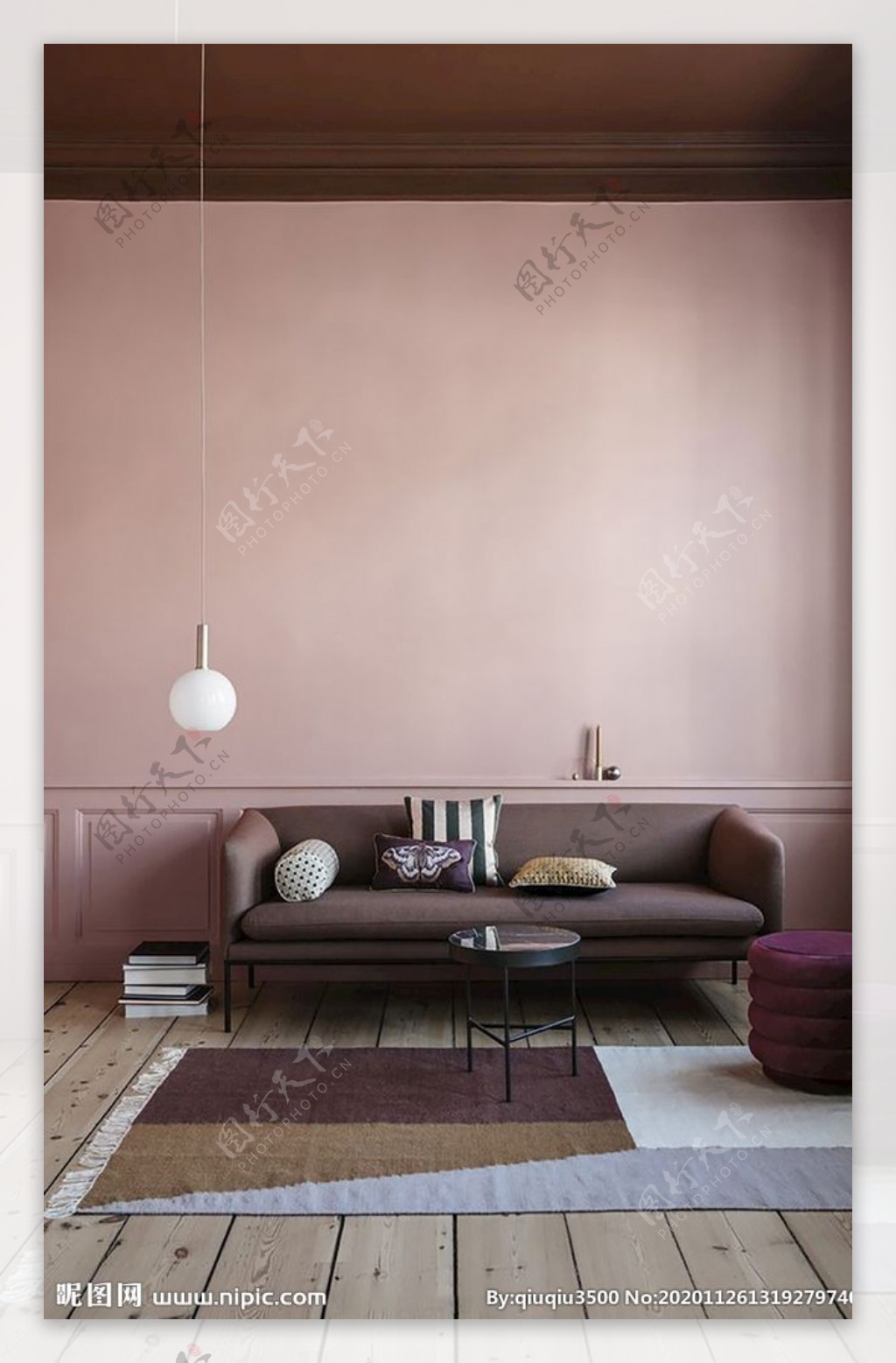 淡紫色墙纸效果图图片