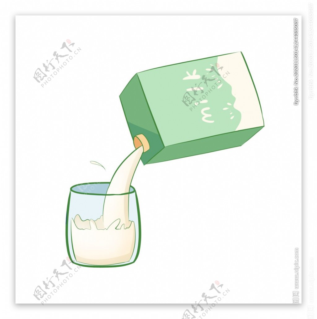 牛奶插画图片