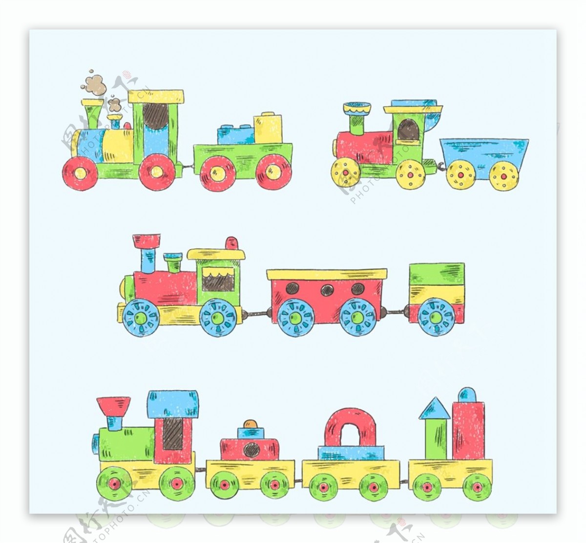 手绘玩具火车图片