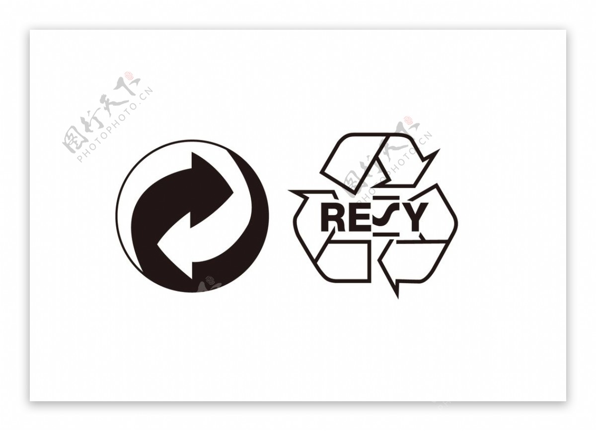 RESY回收标志绿色循环纸箱图片