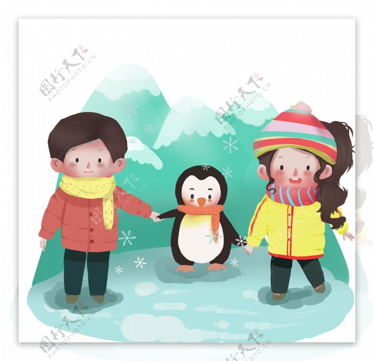 卡通企鹅插画图片