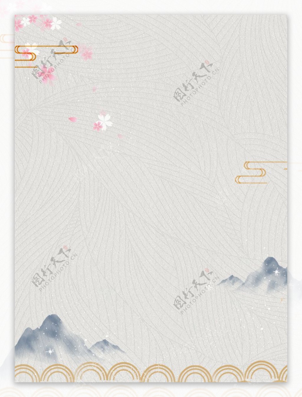 中国风水彩梅花背景图片