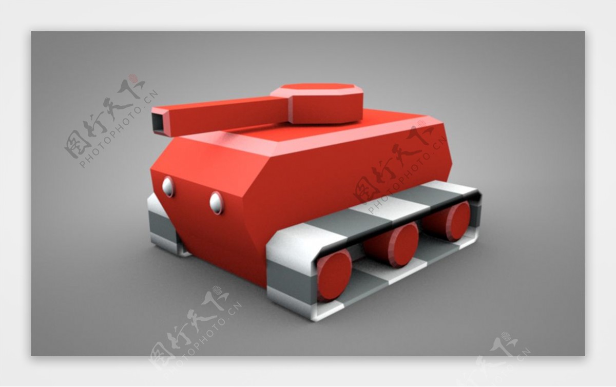 C4D模型像素坦克图片