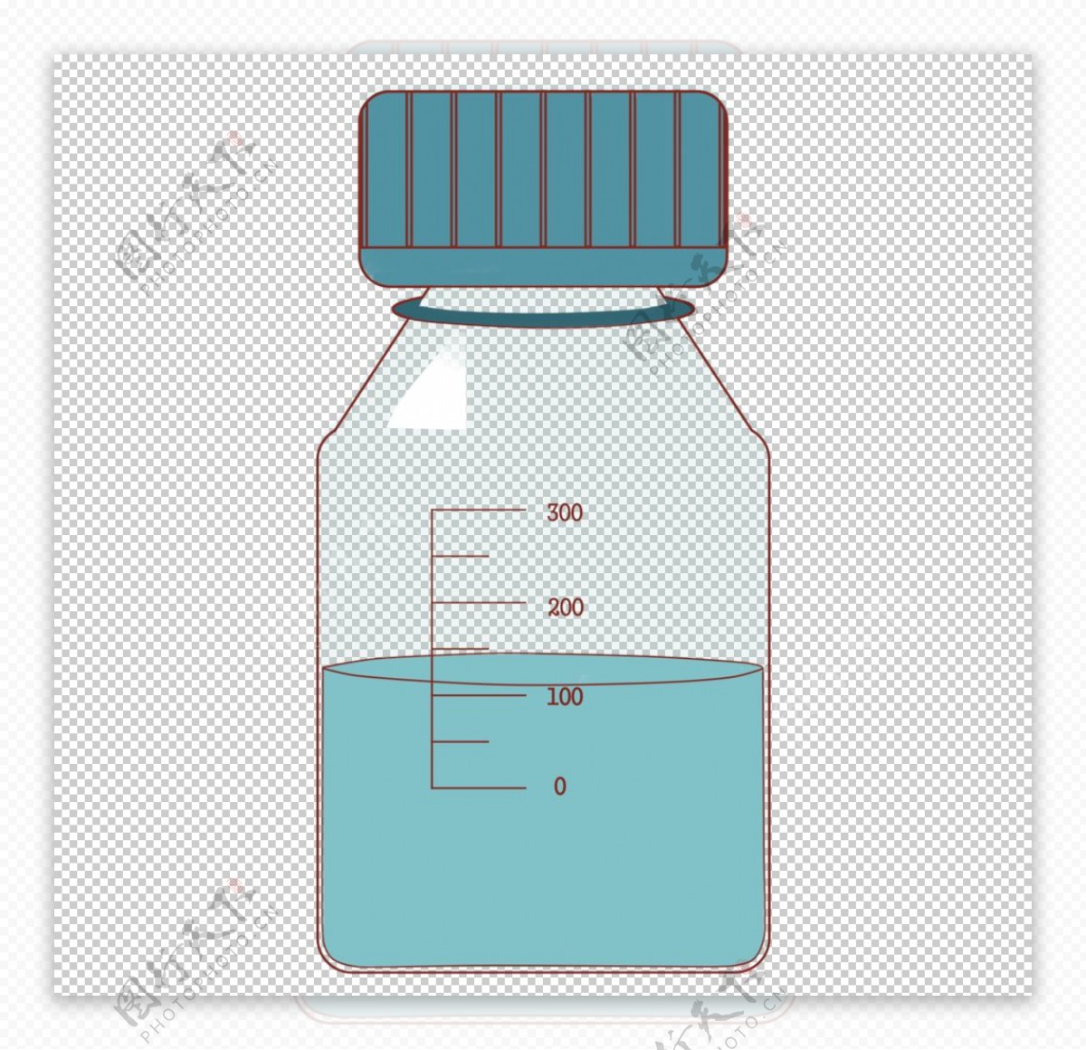 广口瓶化学实验器材PNG图片