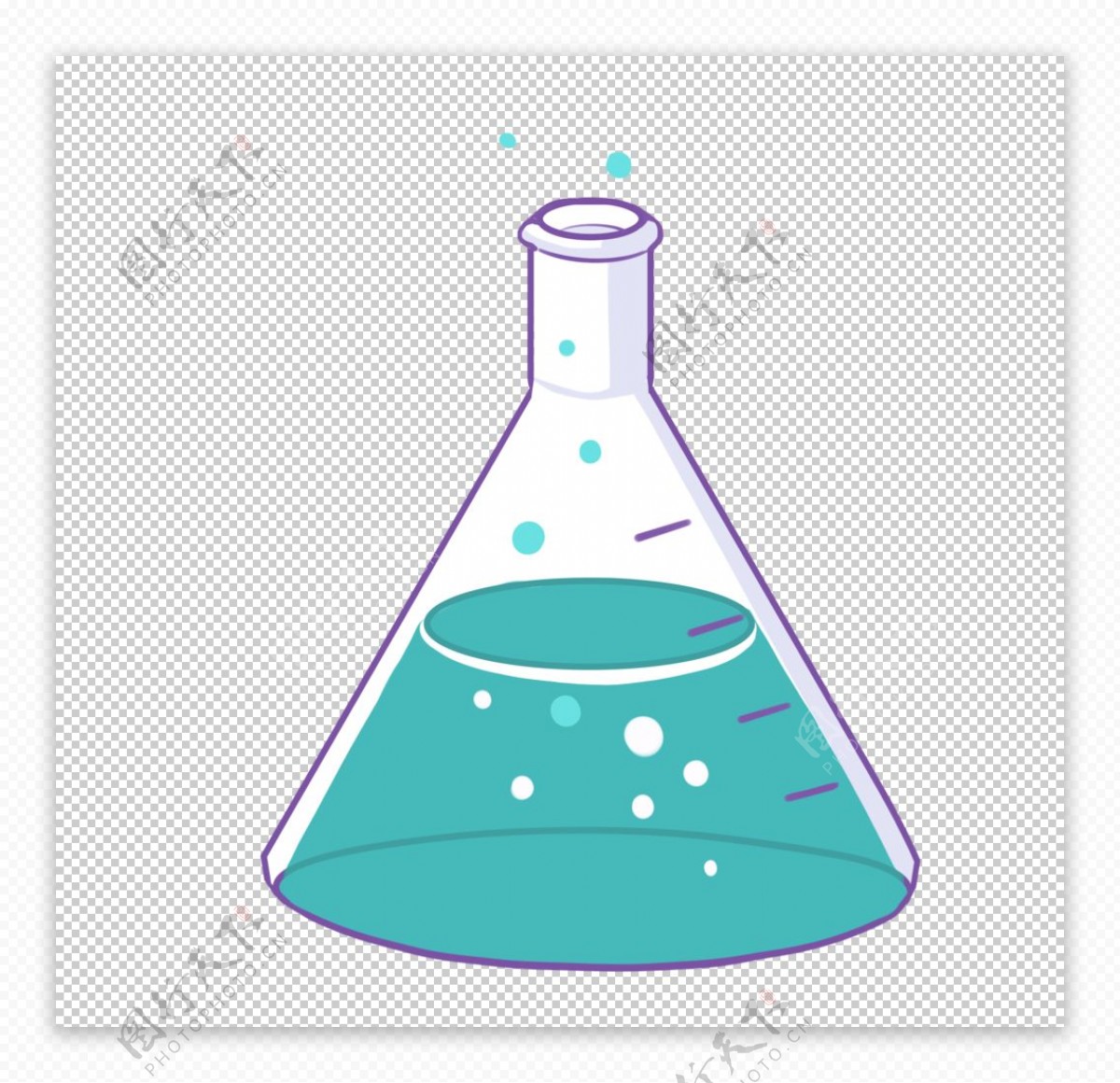 锥形瓶科学化学实验器材PNG图片